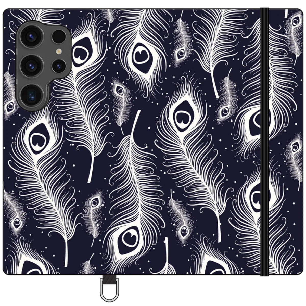 Feathers in Bloom Vegan Leather — S24 Ultra Wallet Case — Finnaij