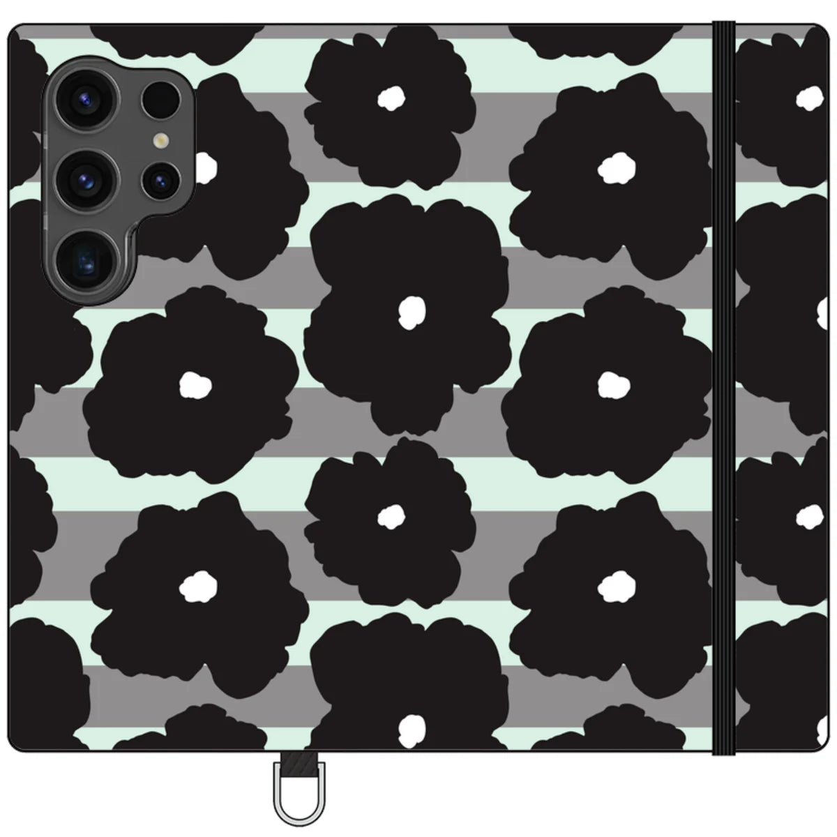 Bold Floral Black — S24 Ultra Wallet Case — Finnaij