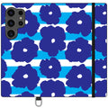 Bold Floral Blue Vegan Leather — S24 Ultra Wallet Case — Finnaij