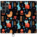 Nordic Ornament Black Vegan Leather — S24 Ultra Wallet Case — Finnaij