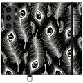 Feathers in Bloom Black — S24 Ultra Wallet Case — Finnaij