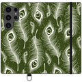 Feathers in Bloom Army Green — S24 Ultra Wallet Case — Finnaij