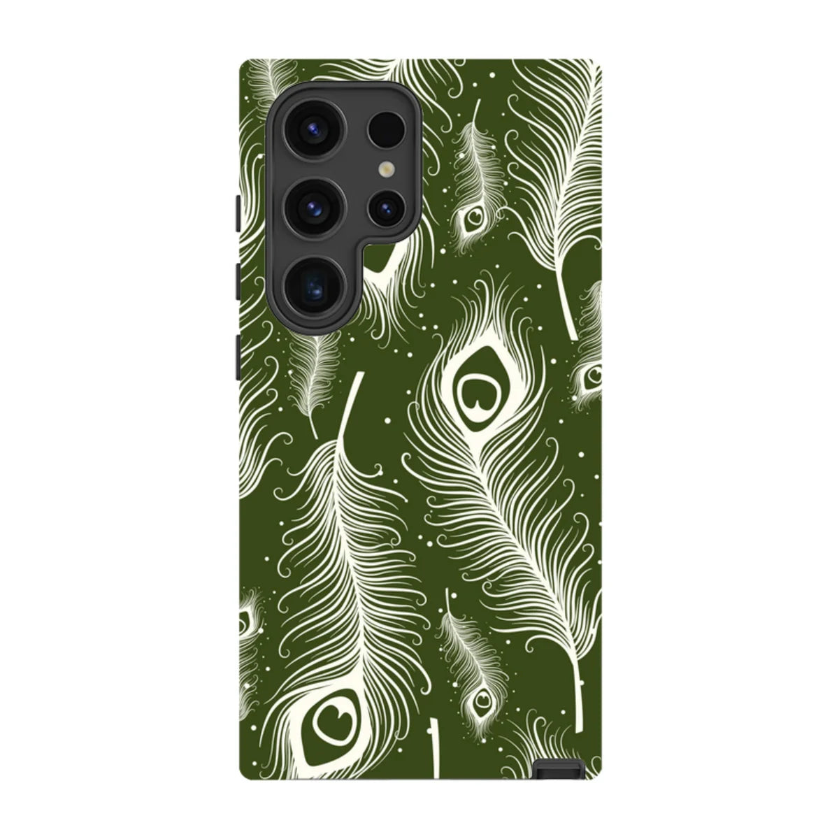 Feathers in Bloom Army Green — S24 Ultra Tough Case — Finnaij