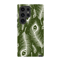 Feathers in Bloom Army Green — S24 Ultra Tough Case — Finnaij