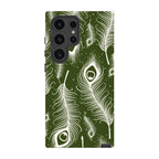 Feathers in Bloom Army Green — S24 Ultra Tough Case — Finnaij