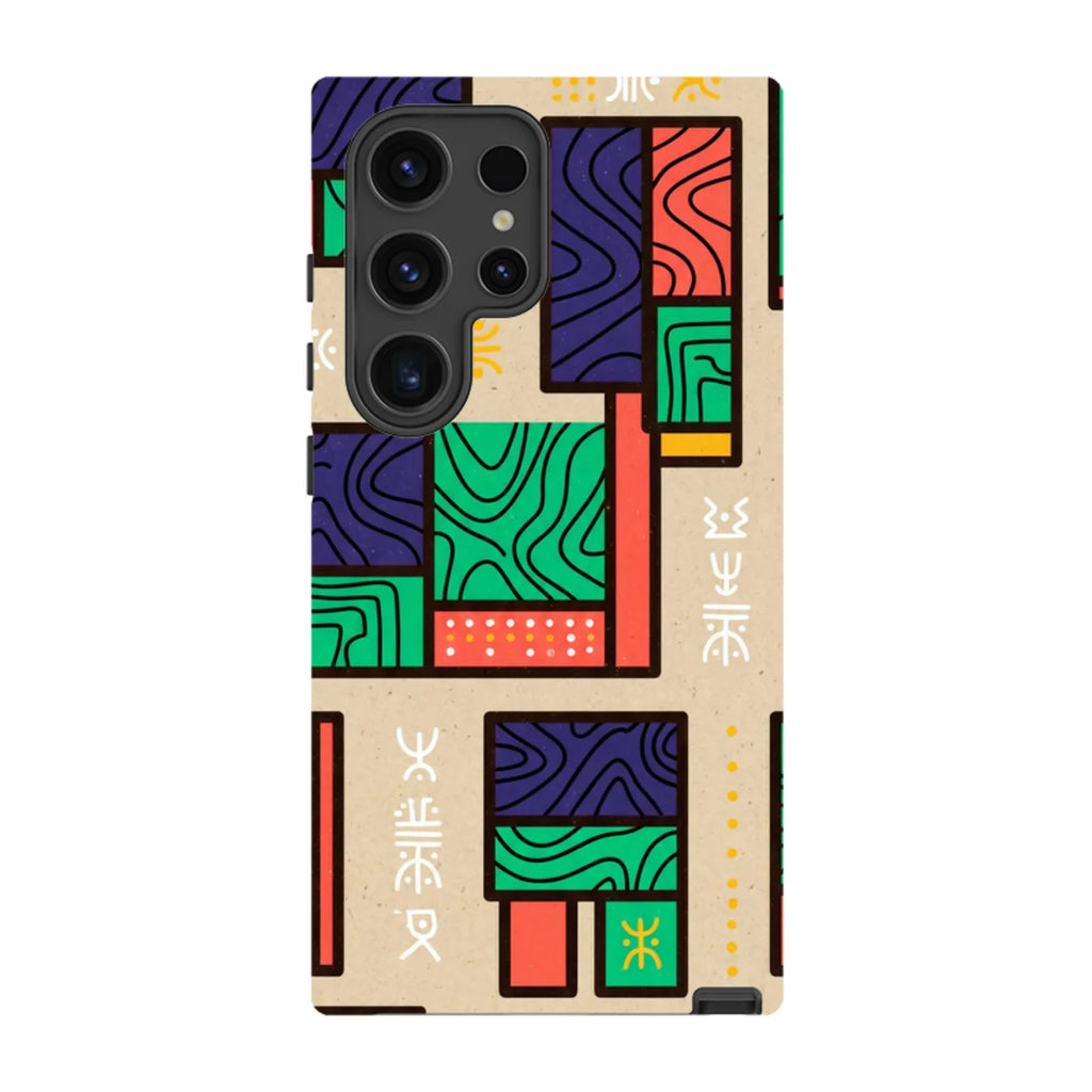 Ankara Blocks on Sand by Ada Okoye — S24 Ultra Tough Case — Finnaij