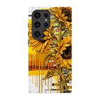 Sunflowers with Abstract Golden Chaos by Frida Lövström — S24 Ultra Tough Case — Finnaij