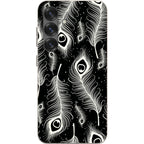 Feathers in Bloom Black — S25 Samsung Galaxy Bio-degradable Case — Finnaij
