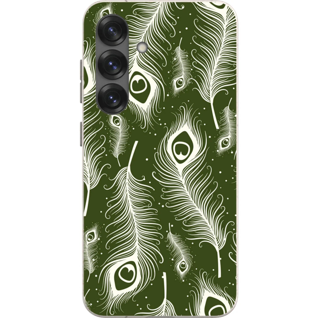 Feathers in Bloom Army Green — S25 Samsung Galaxy Bio-degradable Case — Finnaij