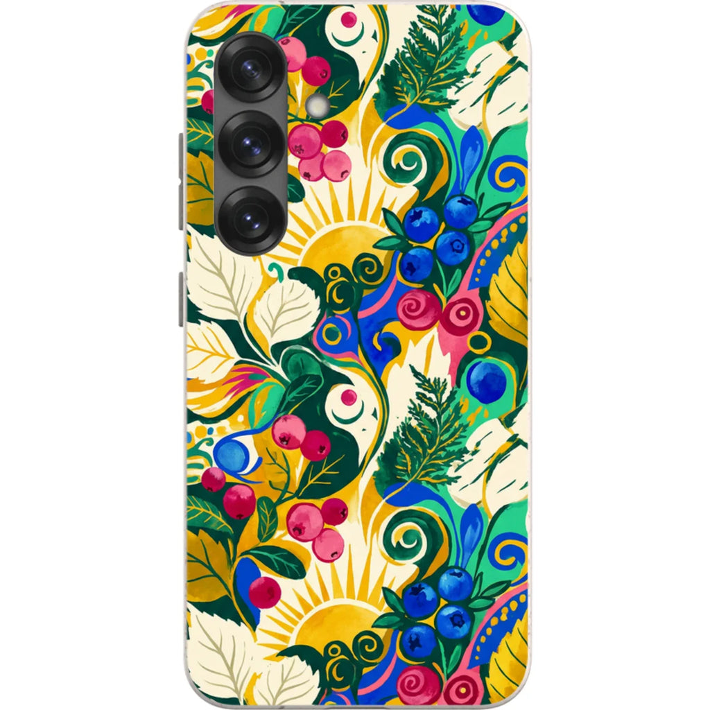 Berry Meadow Glow by Aino Kallio — S25 Samsung Galaxy Bio-degradable Case — Finnaij