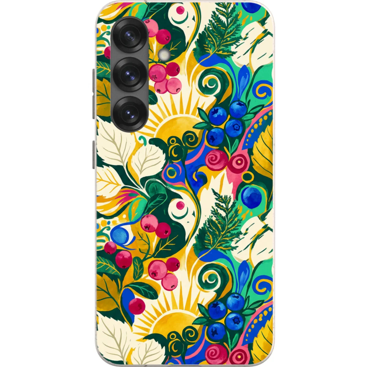 Berry Meadow Glow by Aino Kallio — S25 Samsung Galaxy Bio-degradable Case — Finnaij