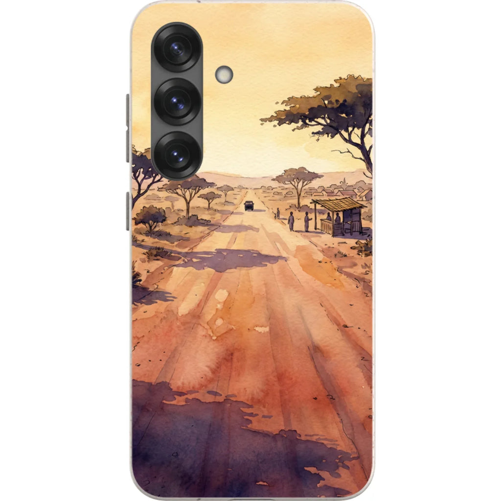 Laterite Road Golden Hour by Tobi Akinyemi — S25 Samsung Galaxy Bio-degradable Case — Finnaij