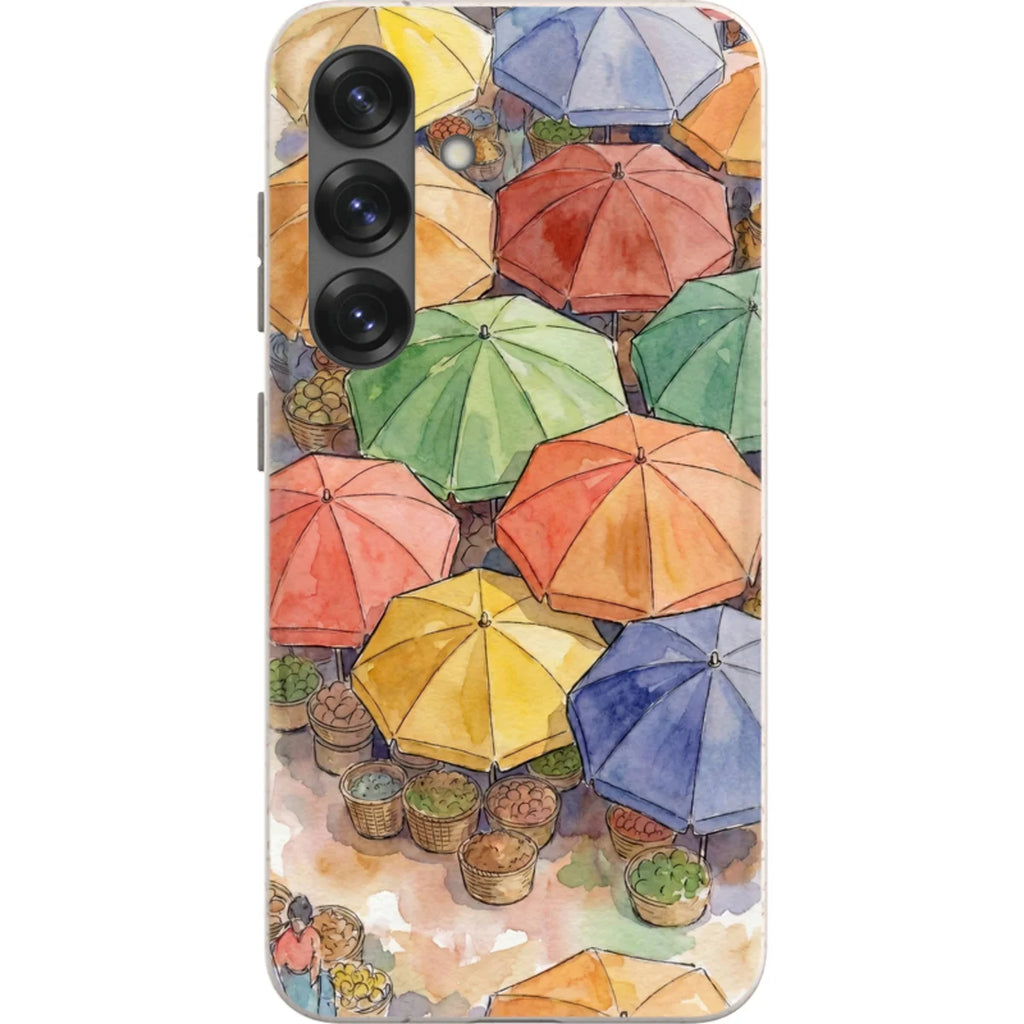 Market Umbrellas from Above by Tobi Akinyemi — S25 Samsung Galaxy Bio-degradable Case — Finnaij