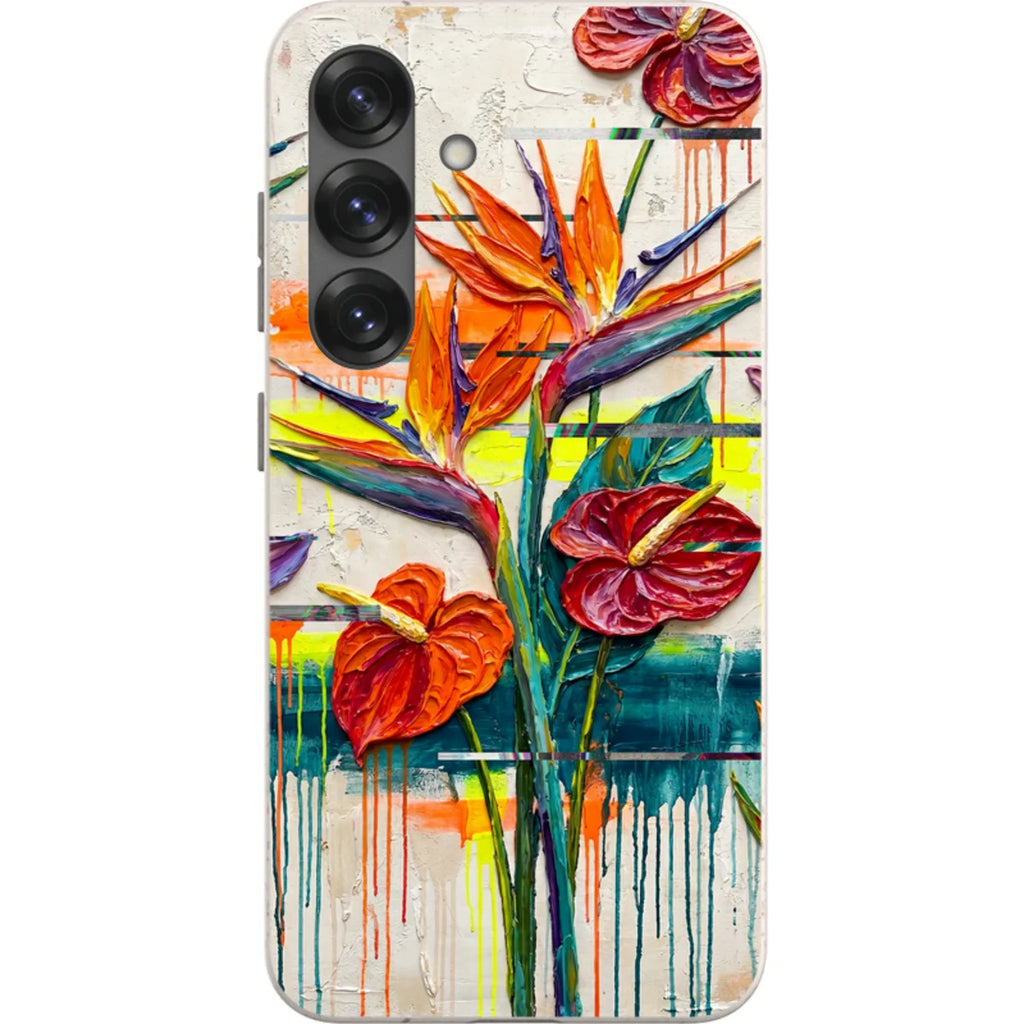Tropical Flowers by Frida Lövström — S25 Samsung Galaxy Bio-degradable Case — Finnaij
