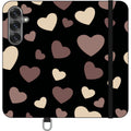 White & Black Hearts Vegan Leather — S25 Wallet Case — Finnaij