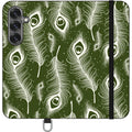 Feathers in Bloom Army Green — S25 Wallet Case — Finnaij
