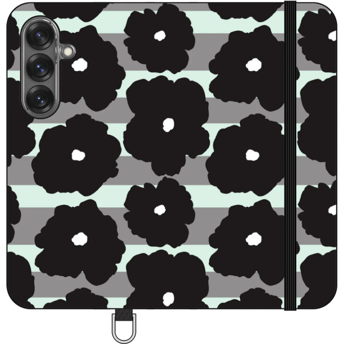 Bold Floral Black — S25 Wallet Case — Finnaij