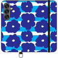 Bold Floral Blue Vegan Leather — S25 Wallet Case — Finnaij