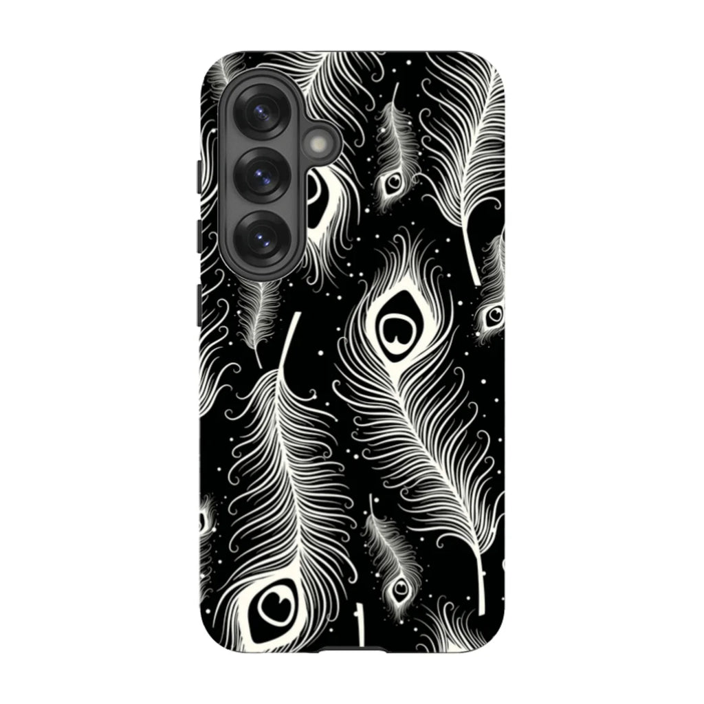 Feathers in Bloom Black — S25 Tough Case — Finnaij