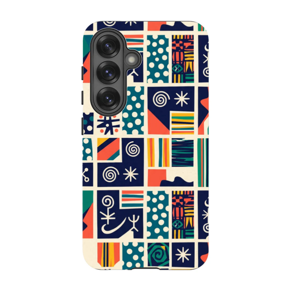 Coastal Indigo Tiles by Ada Okoye — S25 Tough Case — Finnaij