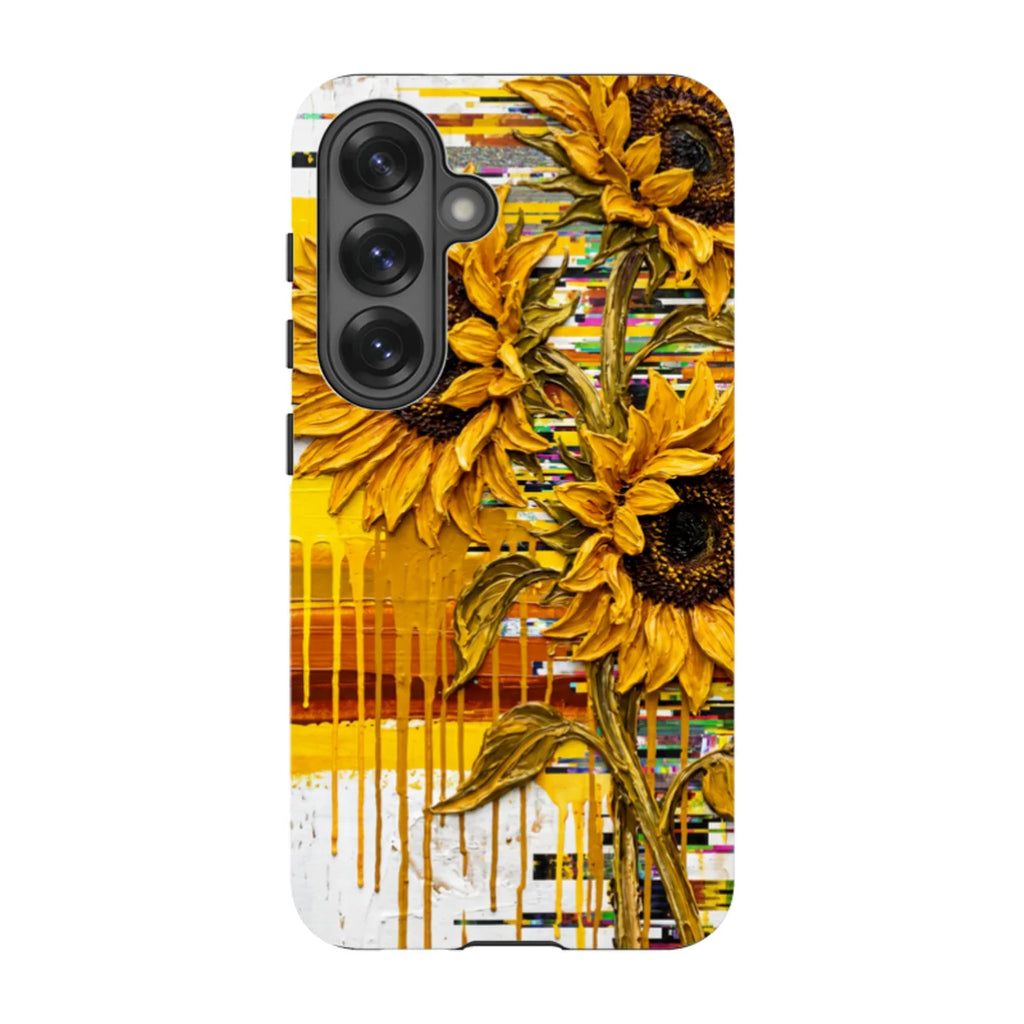 Sunflowers with Abstract Golden Chaos by Frida Lövström — S25 Tough Case — Finnaij