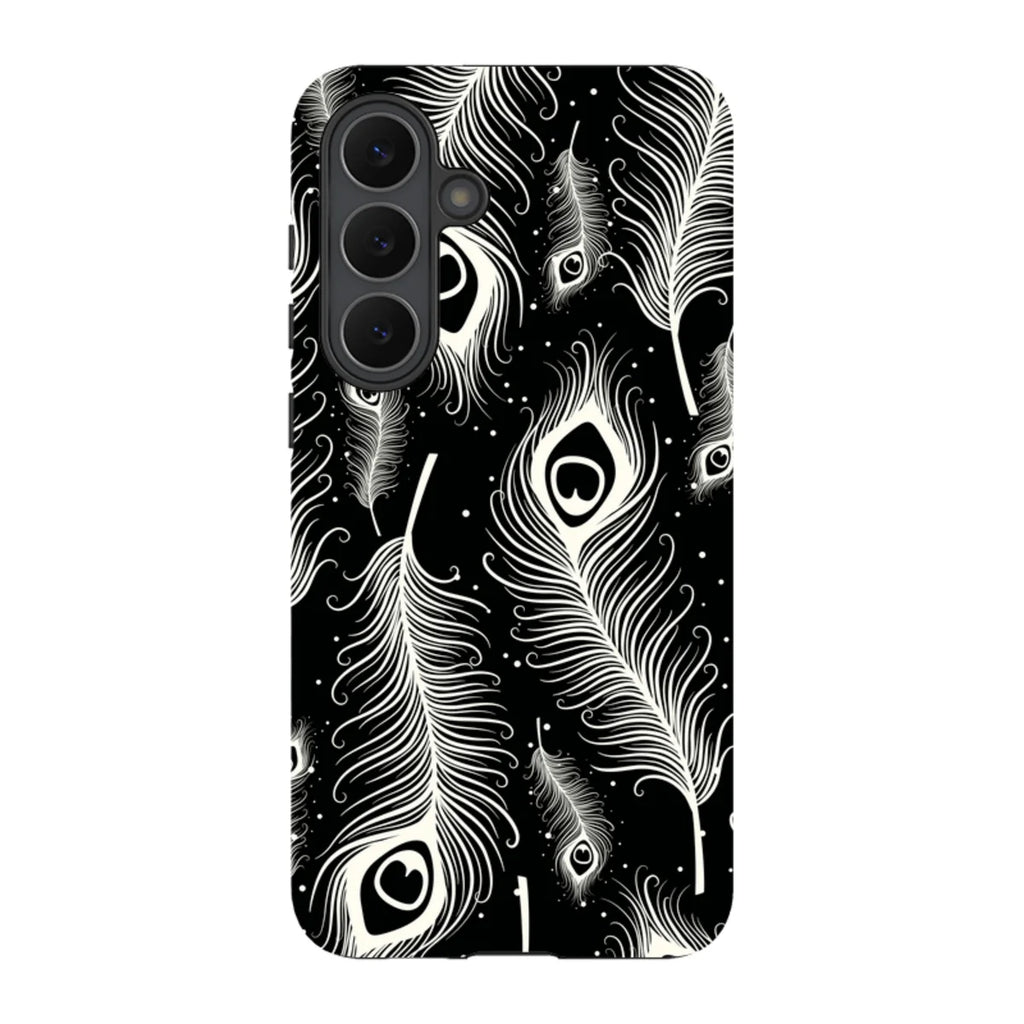 Feathers in Bloom Black — S25 Fan Edition Tough Case — Finnaij