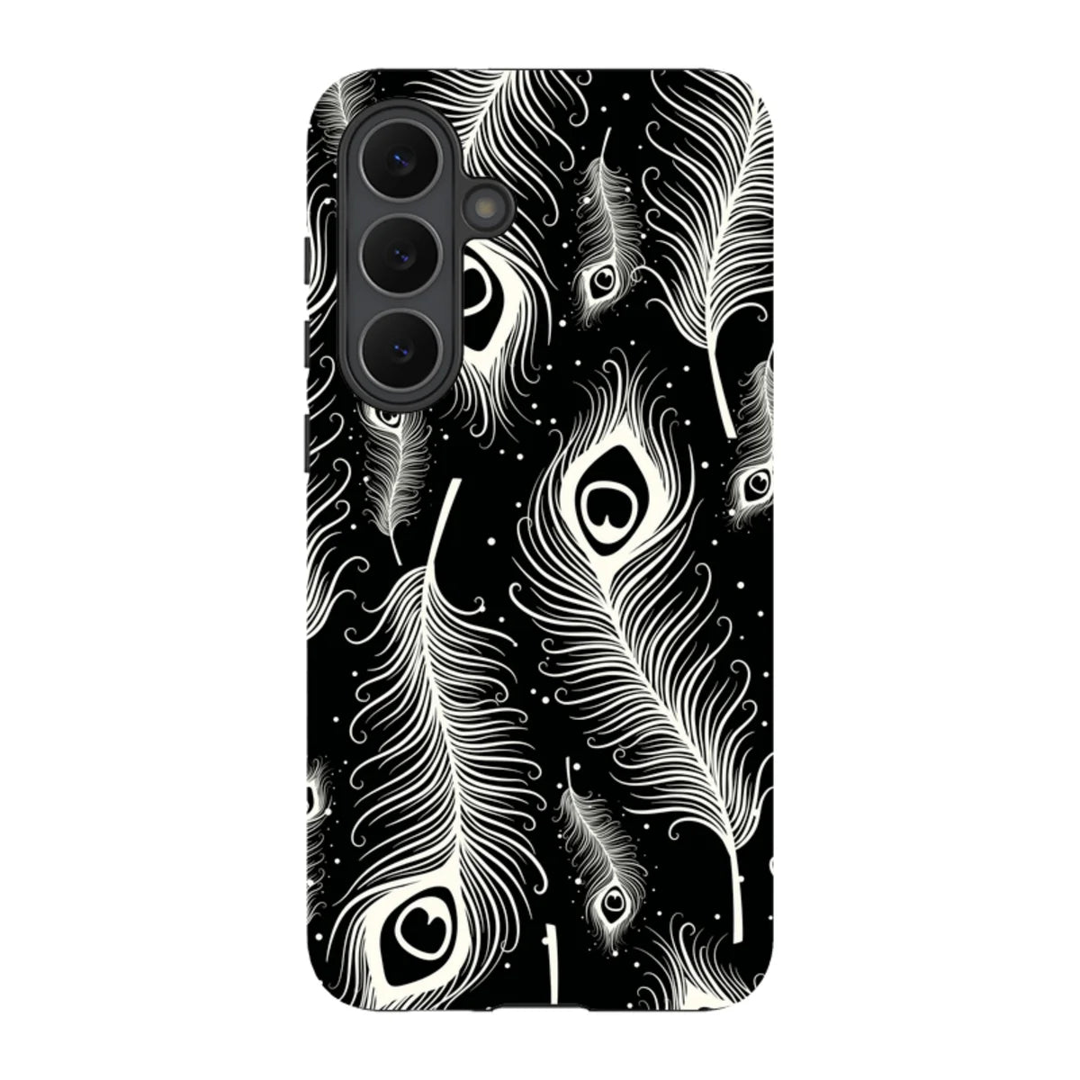 Feathers in Bloom Black — S25 Fan Edition Tough Case — Finnaij
