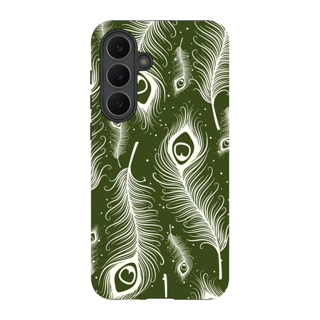 Feathers in Bloom Army Green — S25 Fan Edition Tough Case — Finnaij