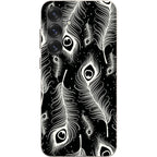 Feathers in Bloom Black — S25 Plus Samsung Galaxy Bio-degradable Case — Finnaij
