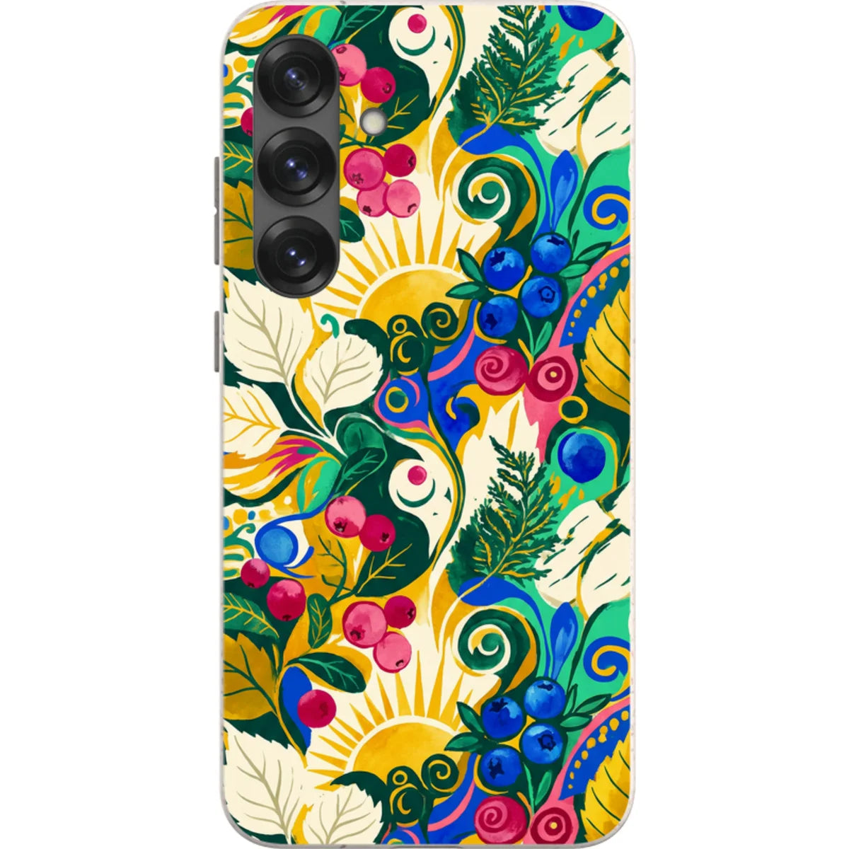 Berry Meadow Glow by Aino Kallio — S25 Plus Samsung Galaxy Bio-degradable Case — Finnaij