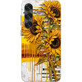 Sunflowers with Abstract Golden Chaos by Frida Lövström — S25 Plus Samsung Galaxy Bio-degradable Case — Finnaij