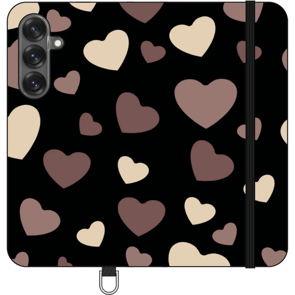 White & Black Hearts Vegan Leather — S25 Plus Wallet Case — Finnaij