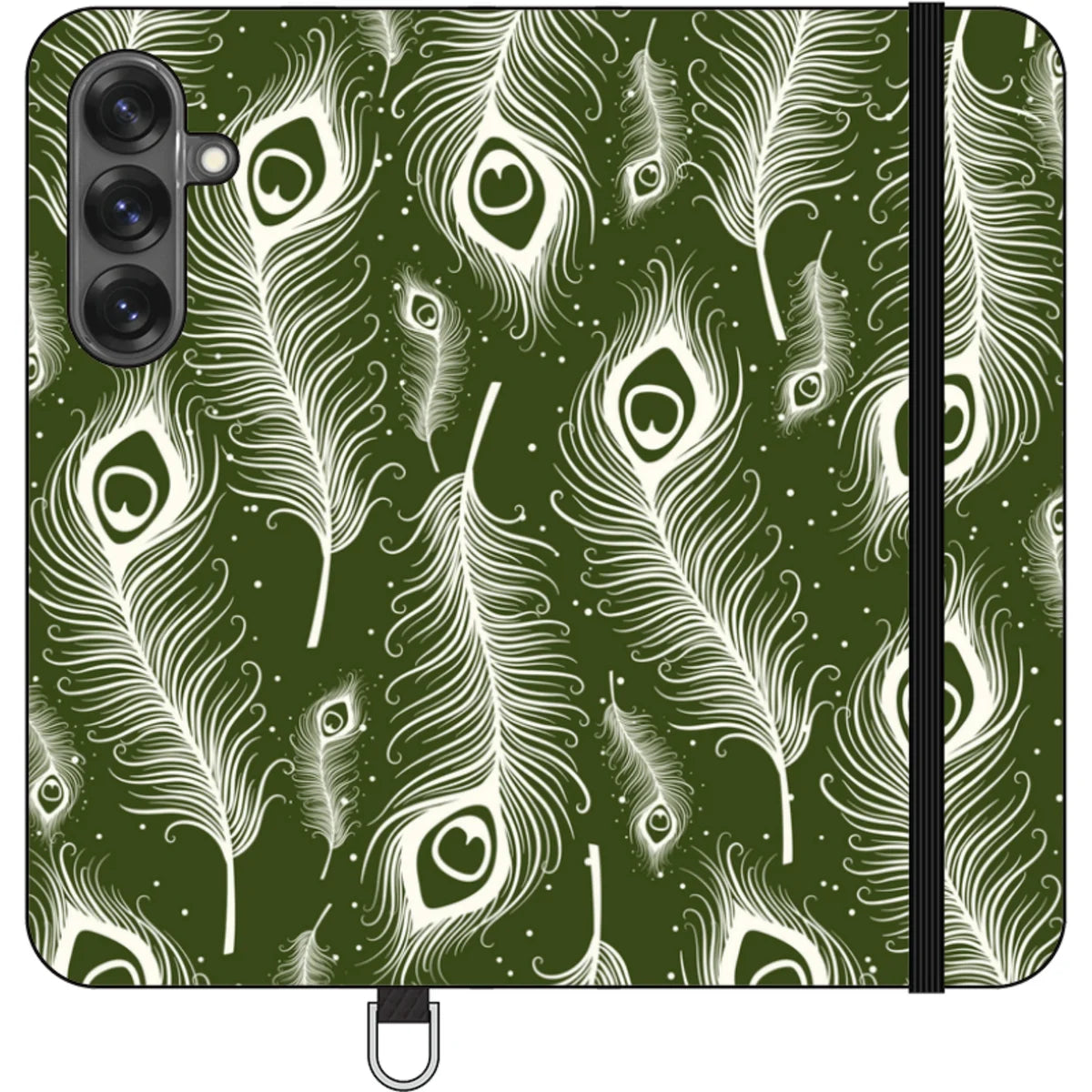 Feathers in Bloom Army Green — S25 Plus Wallet Case — Finnaij