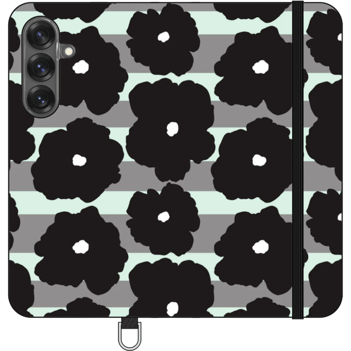 Bold Floral Black — S25 Plus Wallet Case — Finnaij