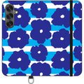 Bold Floral Blue Vegan Leather — S25 Plus Wallet Case — Finnaij