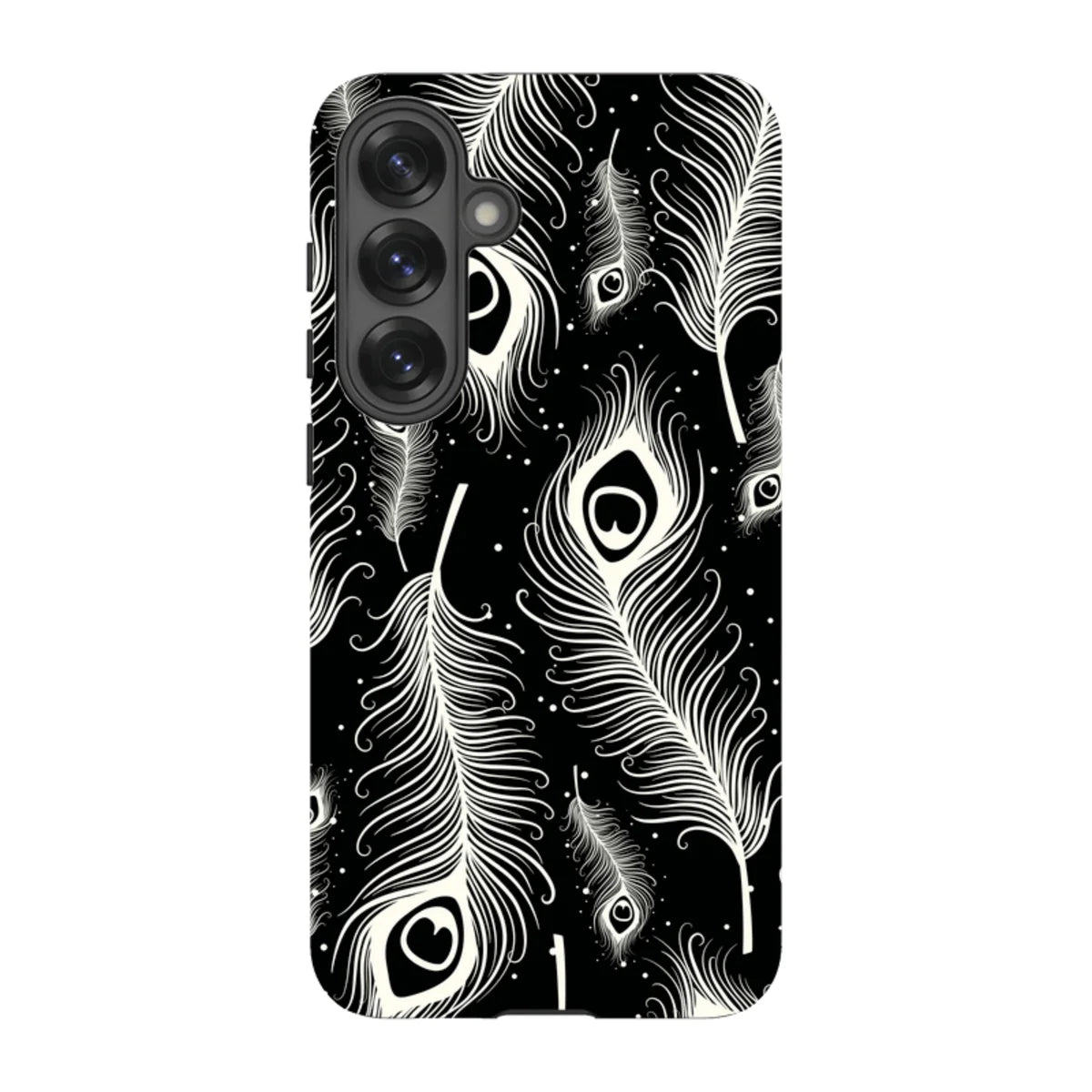 Feathers in Bloom Black — S25 Plus Tough Case — Finnaij