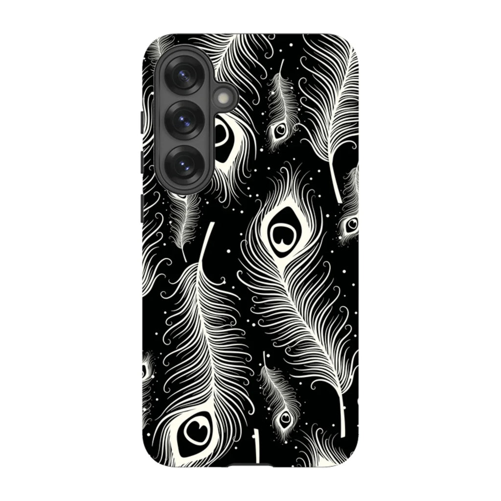 Feathers in Bloom Black — S25 Plus Tough Case — Finnaij