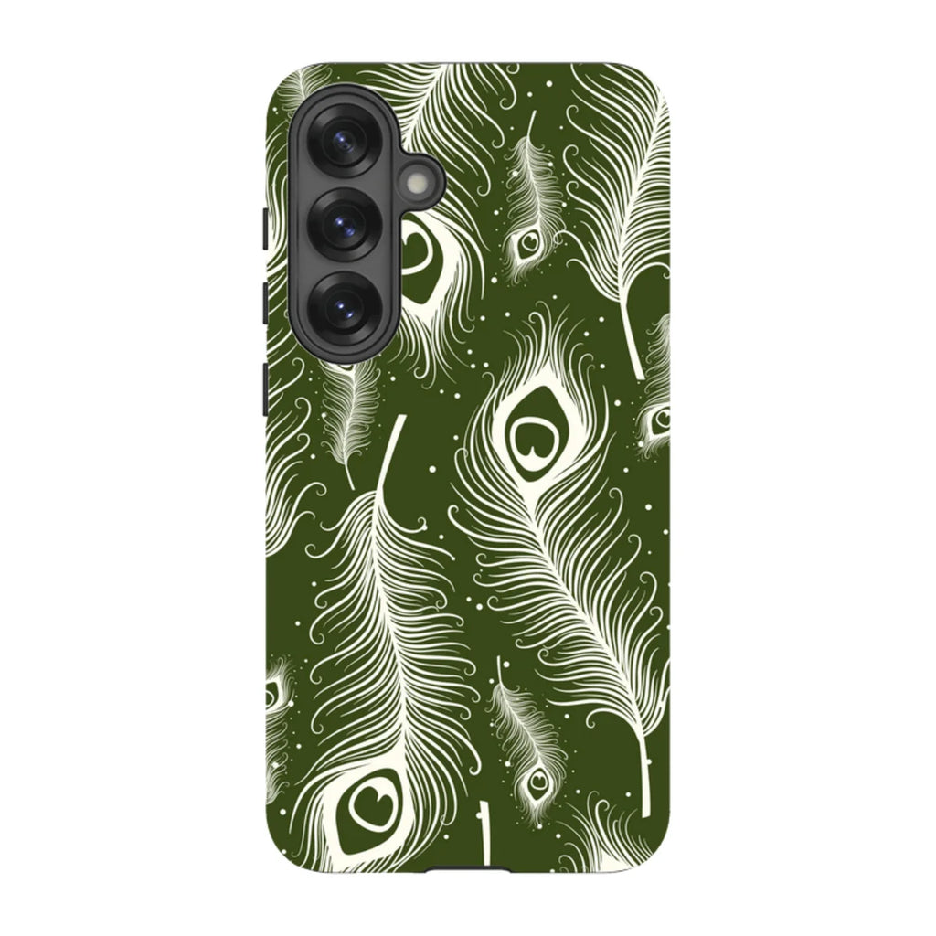 Feathers in Bloom Army Green — S25 Plus Tough Case — Finnaij