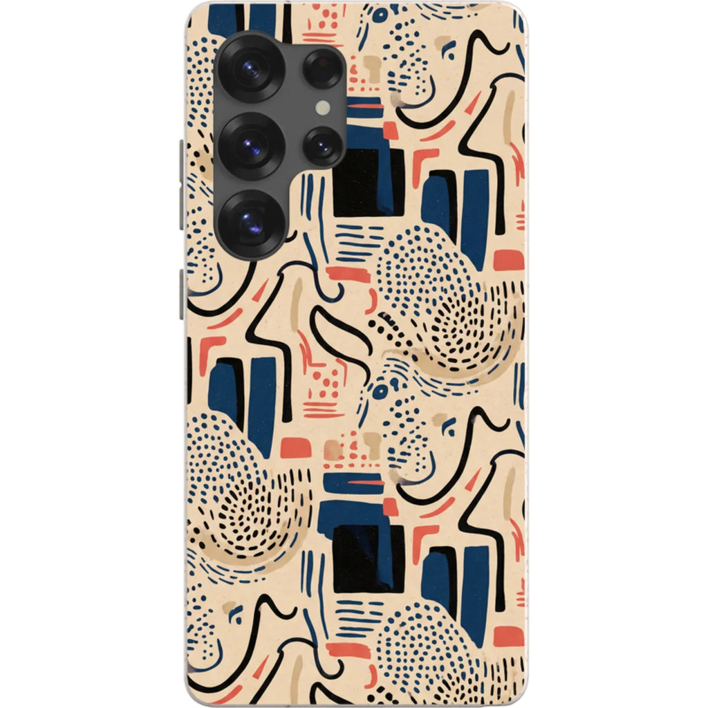 Sandstone Adire by Ada Okoye — S25 Ultra Samsung Galaxy Bio-degradable Case — Finnaij