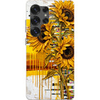 Sunflowers with Abstract Golden Chaos by Frida Lövström — S25 Ultra Samsung Galaxy Bio-degradable Case — Finnaij