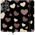 White & Black Hearts Vegan Leather — S25 Ultra Wallet Case — Finnaij