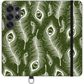 Feathers in Bloom Army Green — S25 Ultra Wallet Case — Finnaij