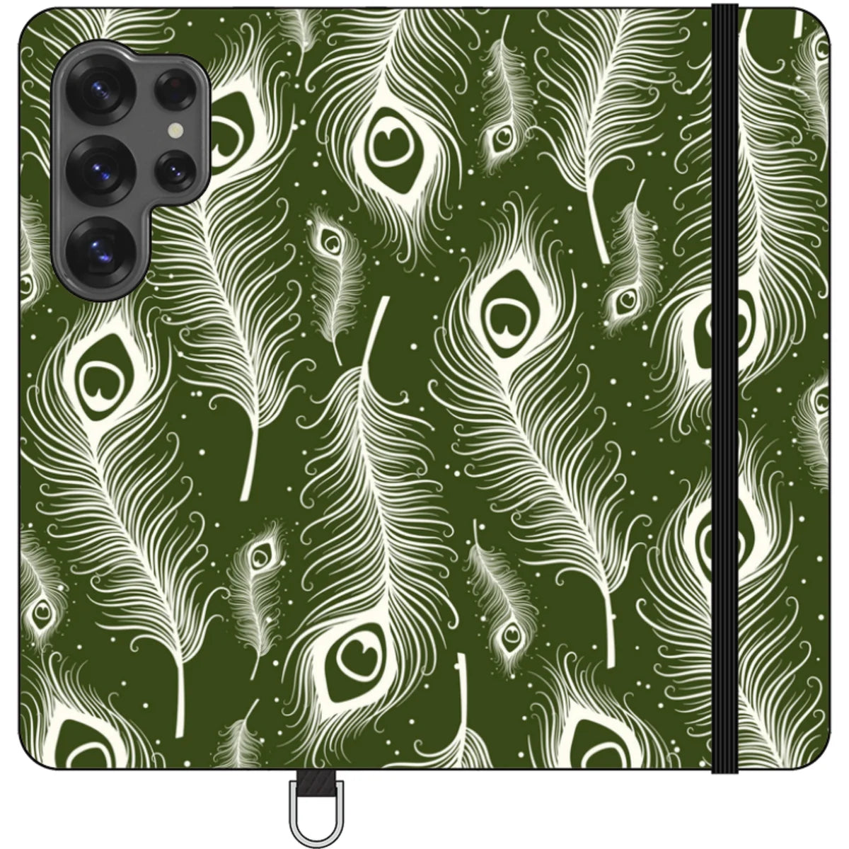 Feathers in Bloom Army Green — S25 Ultra Wallet Case — Finnaij