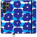 Bold Floral Blue Vegan Leather — S25 Ultra Wallet Case — Finnaij