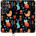 Nordic Ornament Black Vegan Leather — S25 Ultra Wallet Case — Finnaij
