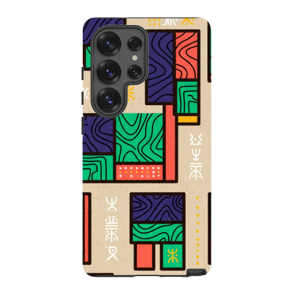 Ankara Blocks on Sand by Ada Okoye — S25 Ultra Tough Case — Finnaij