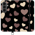 White & Black Hearts Vegan Leather — S26 Wallet Case — Finnaij