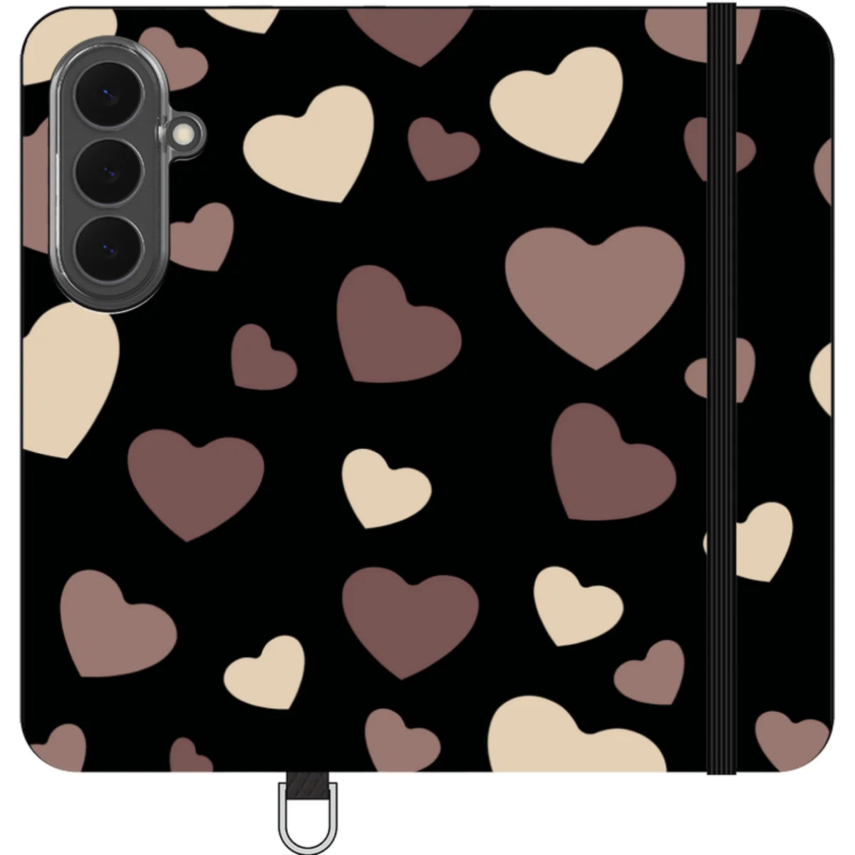 White & Black Hearts Vegan Leather — S26 Wallet Case — Finnaij