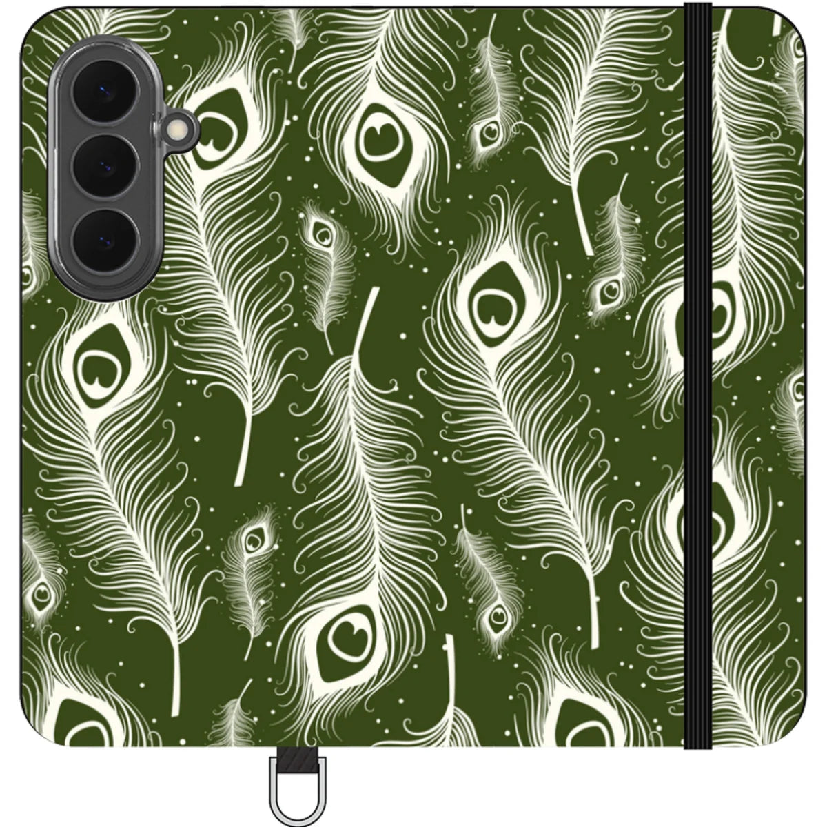 Feathers in Bloom Army Green — S26 Wallet Case — Finnaij
