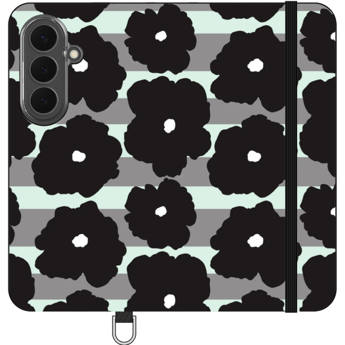Bold Floral Black — S26 Wallet Case — Finnaij